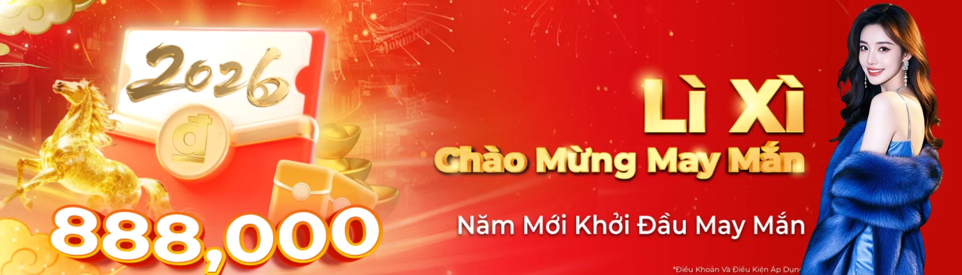 Banner lì xì chào mừng 888K
